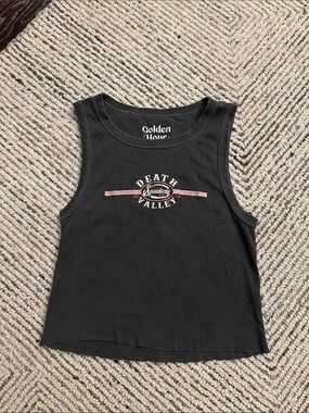 Golden Hour "Death Valley Speedway" Black Crop Tank